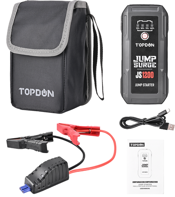 TOPDON - JumpSurge 1200 - Cranking Amp Power Bank & Jumpstarter - Boost Function - w/Flashlight - 12V